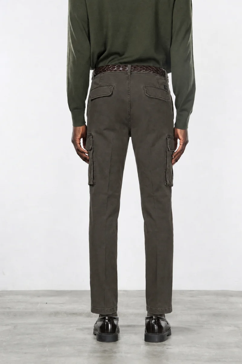 Chile pantalon cargo homme en gabardine stretch extra slim fit ①