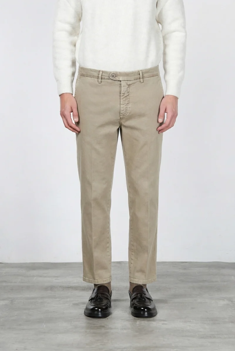 Garden pantalon chino homme en bull stretch carrot fit