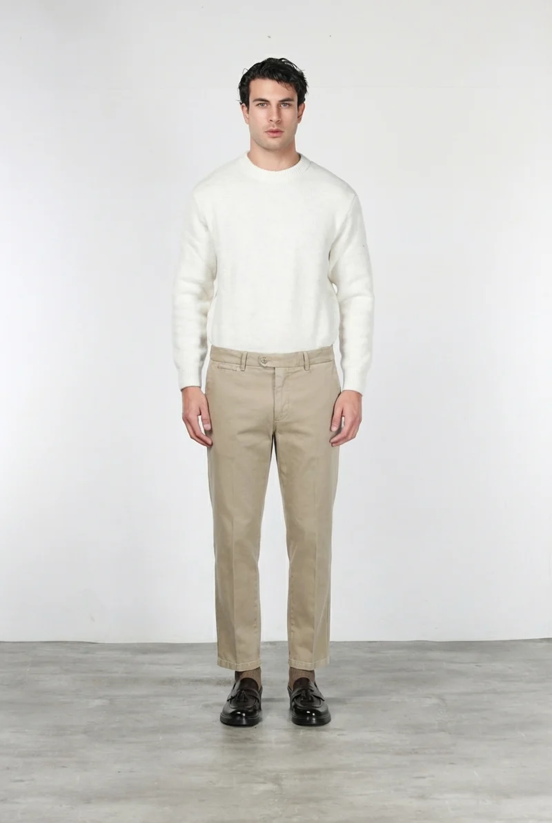 Garden pantalon chino homme en bull stretch carrot fit
