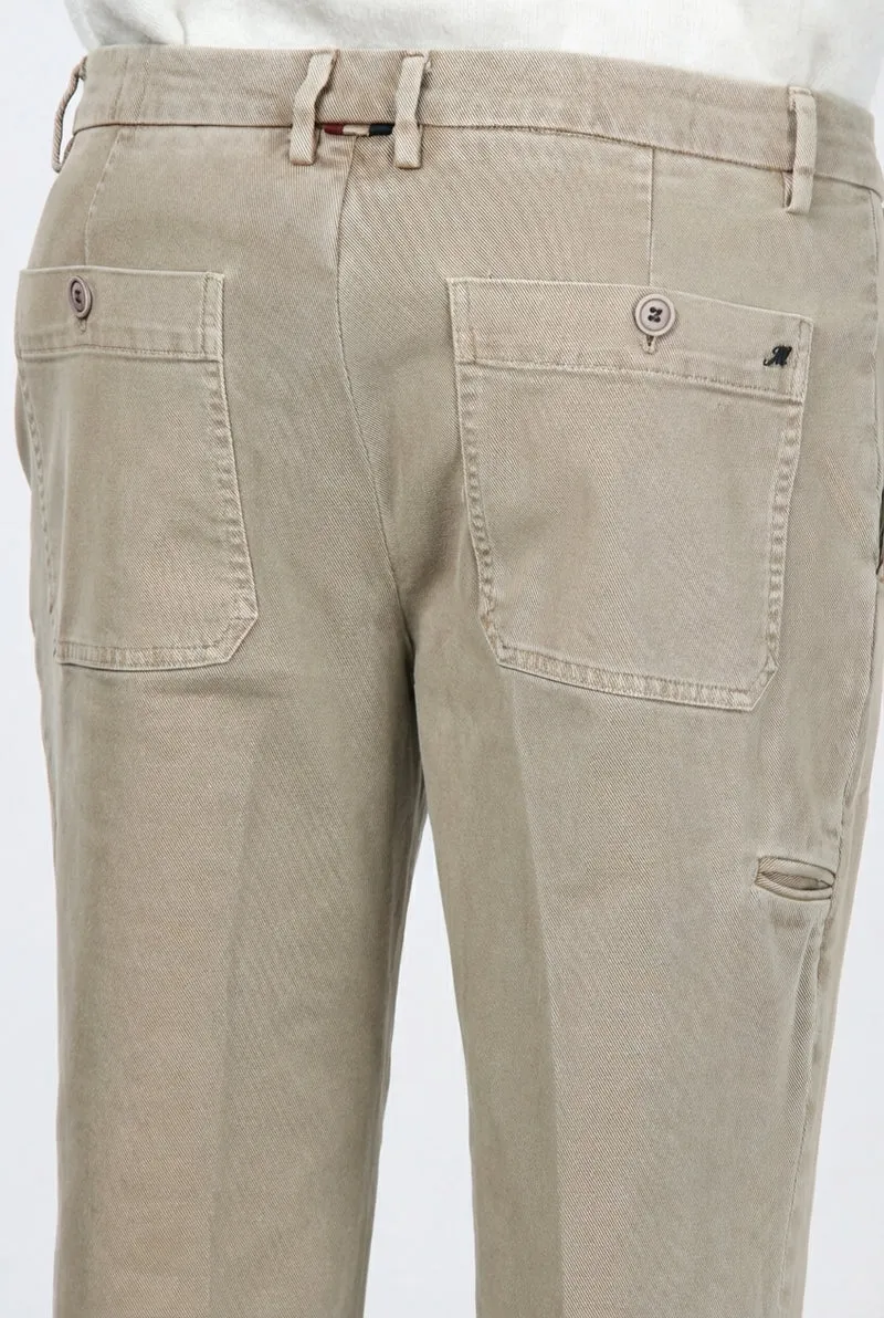 Garden pantalon chino homme en bull stretch carrot fit
