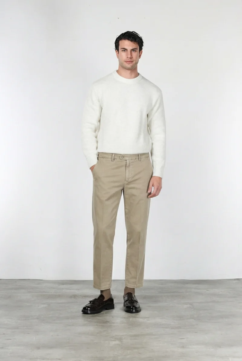 Garden pantalon chino homme en bull stretch carrot fit