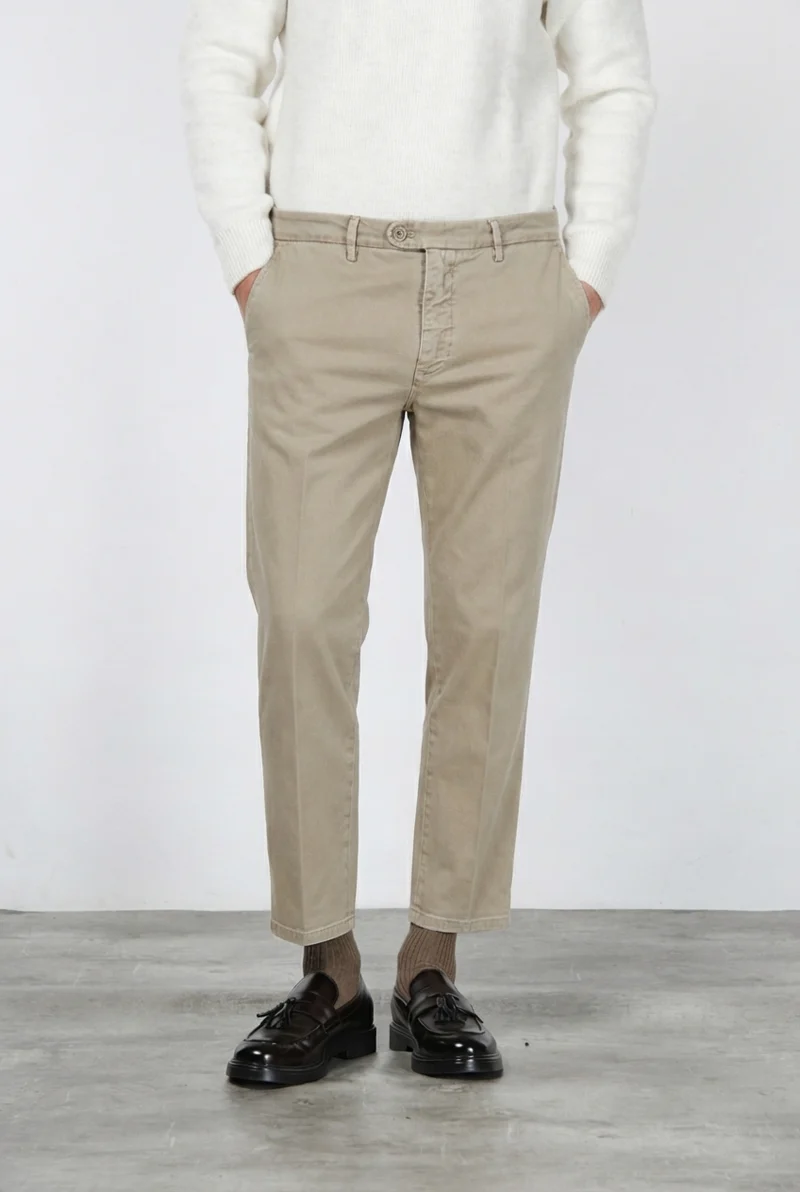 Garden pantalon chino homme en bull stretch carrot fit