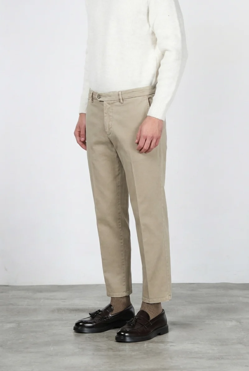 Garden pantalon chino homme en bull stretch carrot fit
