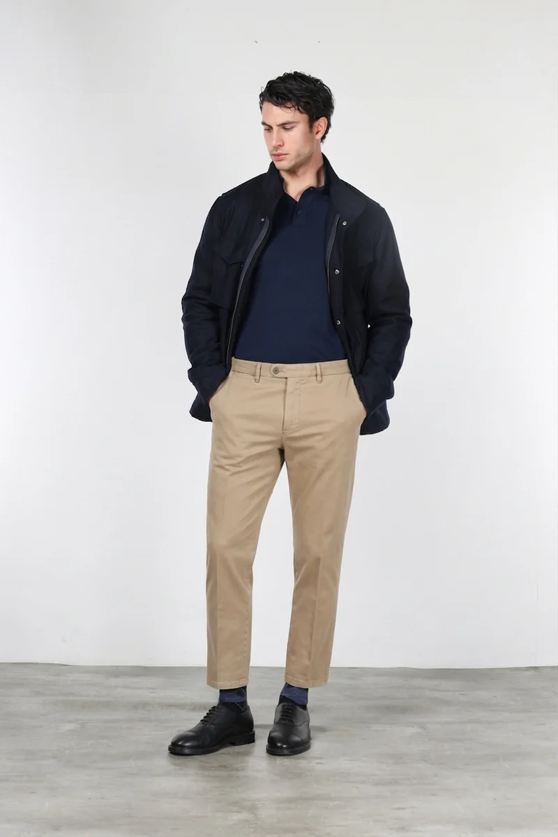 Garden pantalon chino homme en bull stretch carrot fit