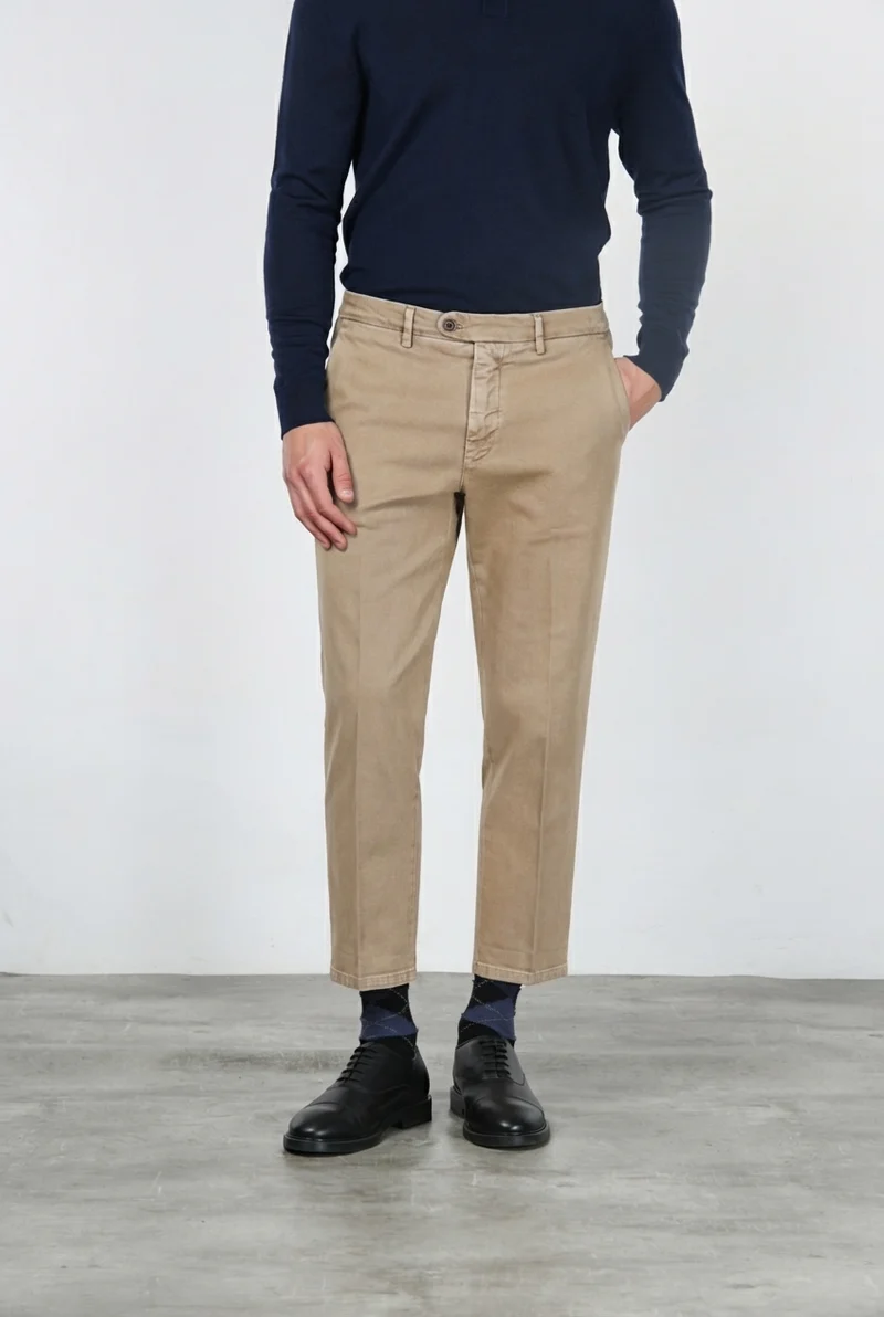 Garden pantalon chino homme en bull stretch carrot fit
