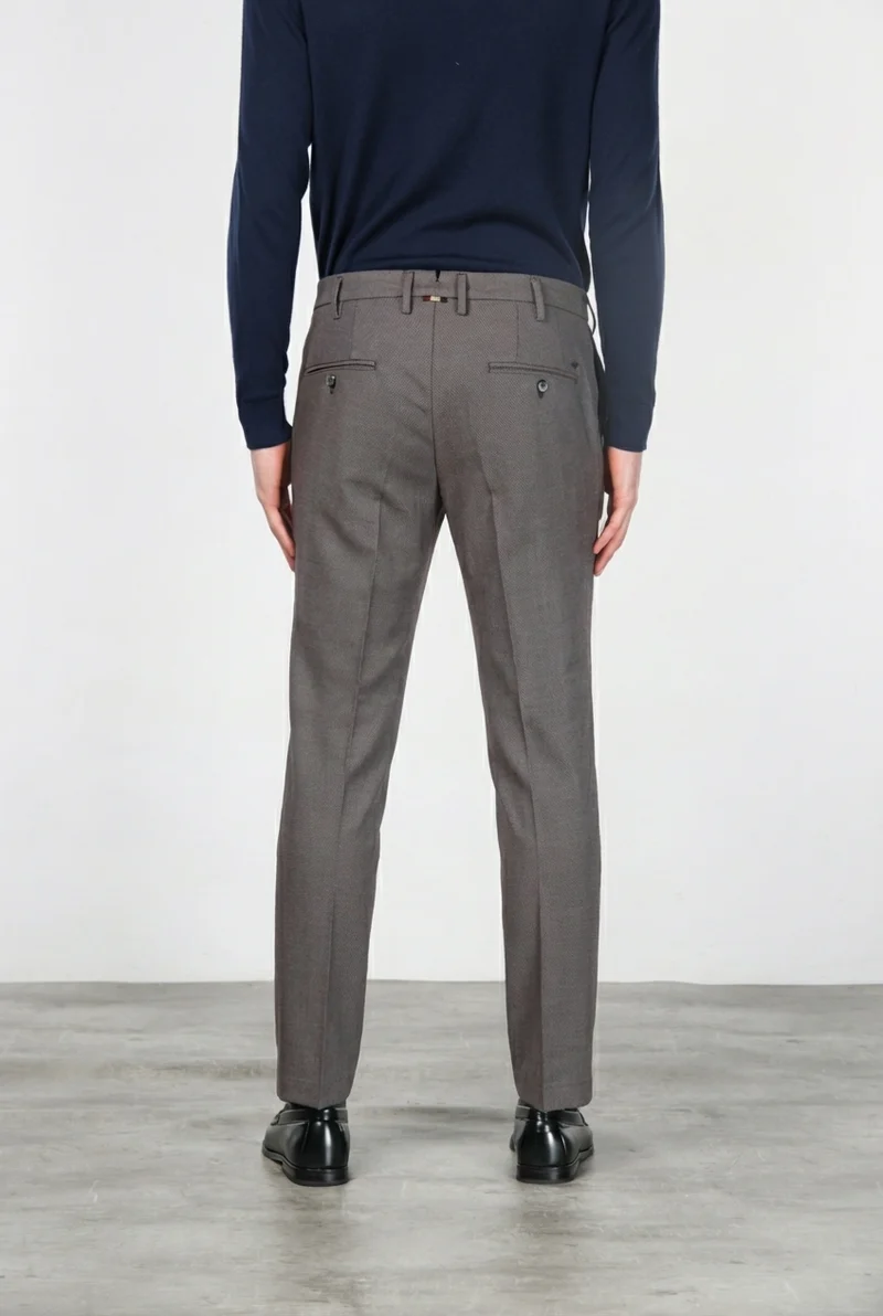 New York pantalon chino homme à motif œil-de-perdrix teint fil regular fit
