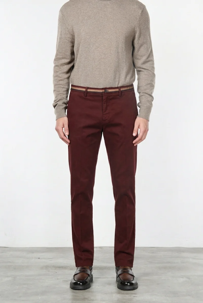 Torino Winter pantalon chino homme en gabardine stretch slim fit