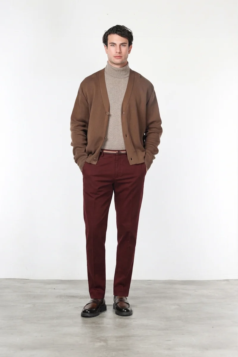Torino Winter pantalon chino homme en gabardine stretch slim fit