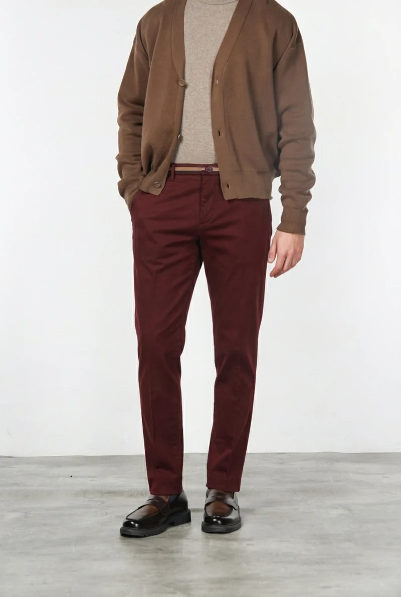 Torino Winter pantalon chino homme en gabardine stretch slim fit
