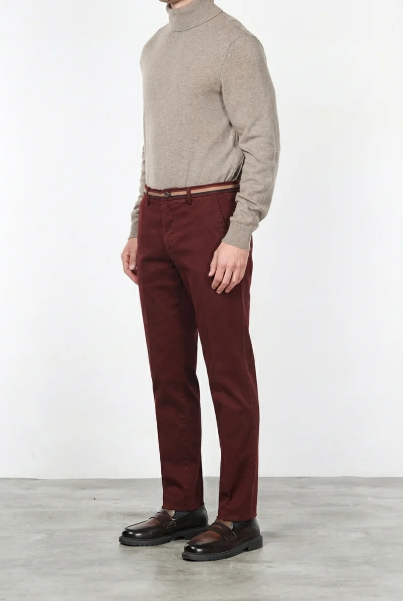 Torino Winter pantalon chino homme en gabardine stretch slim fit