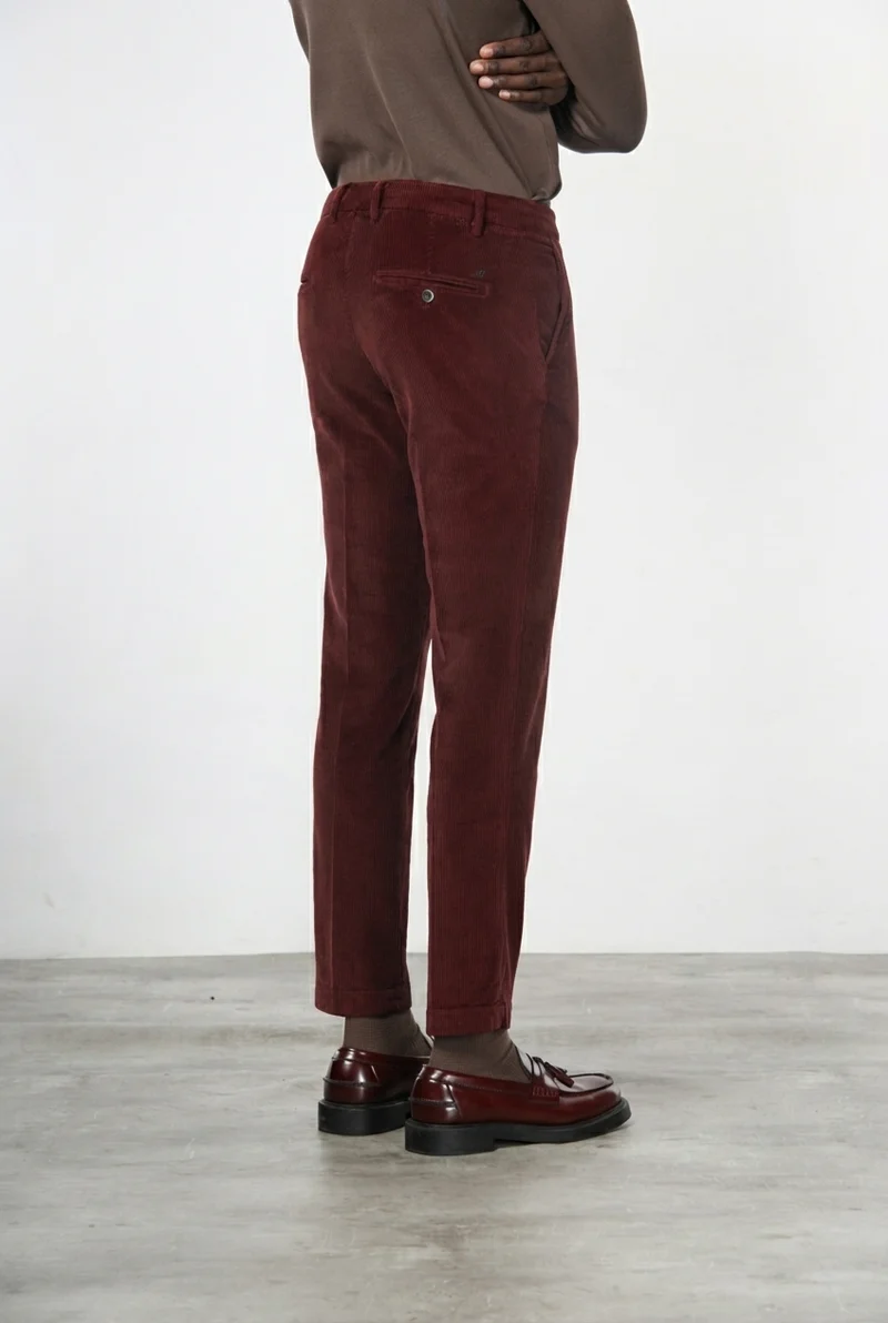 Milano pantalon chino homme en velours 500 raies extra slim fit ①