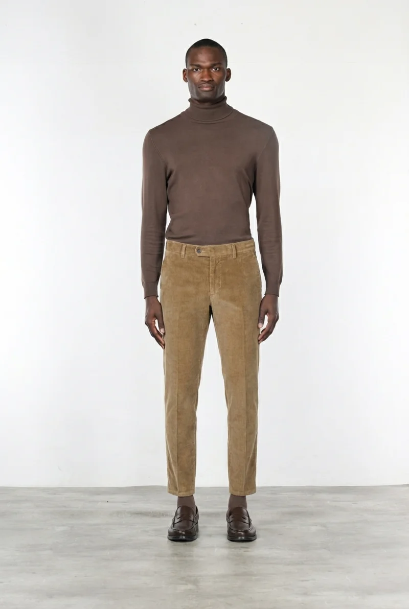 Milano Jogger pantalon chino homme en velours 500 raies extra slim fit