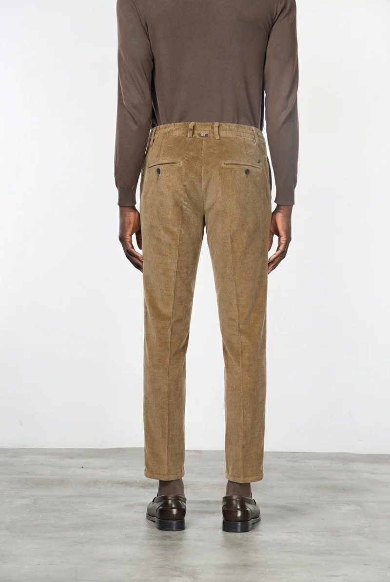 Milano Jogger pantalon chino homme en velours 500 raies extra slim fit