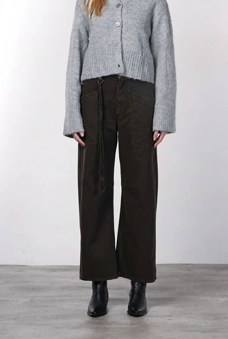 Venice pantalon chino femme en twill balloon fit ①