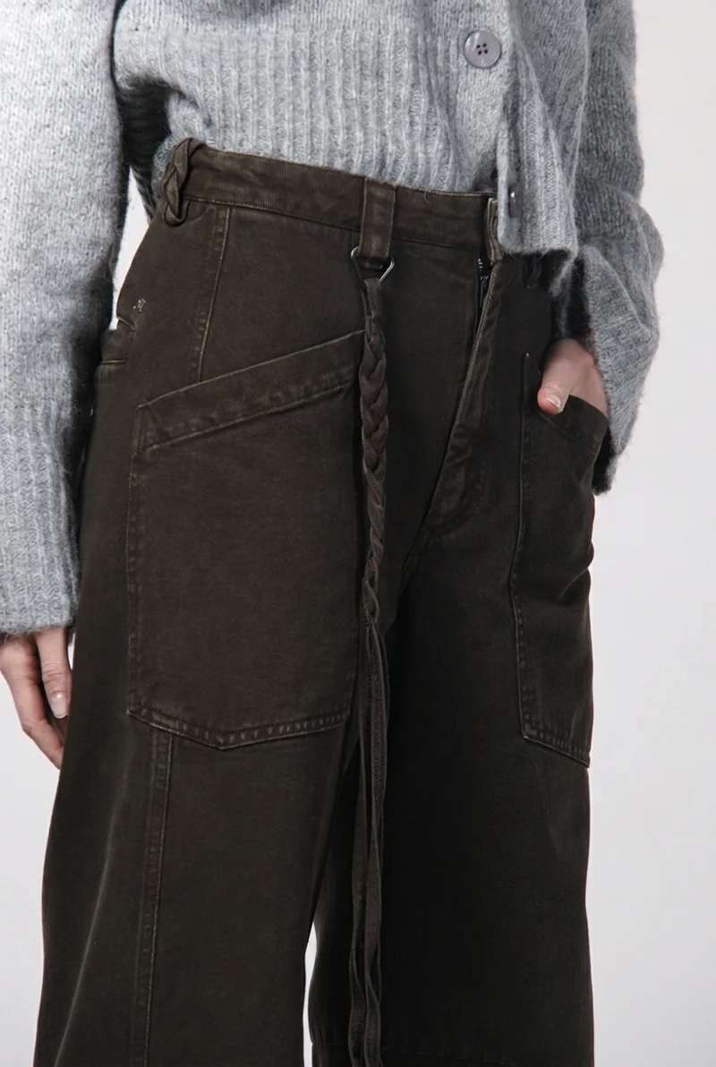 Venice pantalon chino femme en twill balloon fit ①