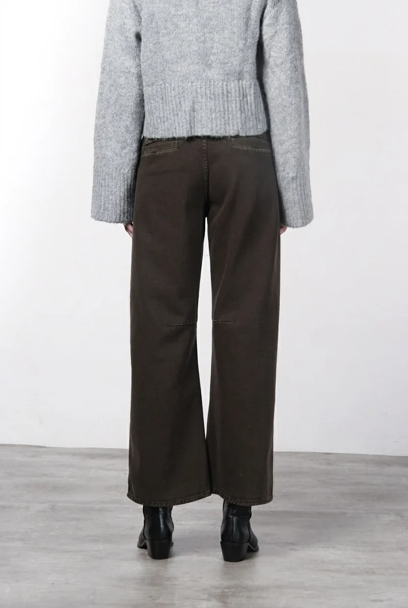 Venice pantalon chino femme en twill balloon fit ①