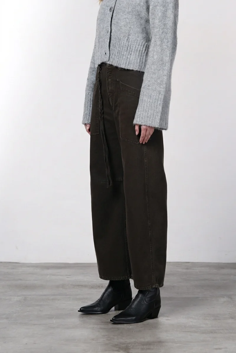 Venice pantalon chino femme en twill balloon fit ①