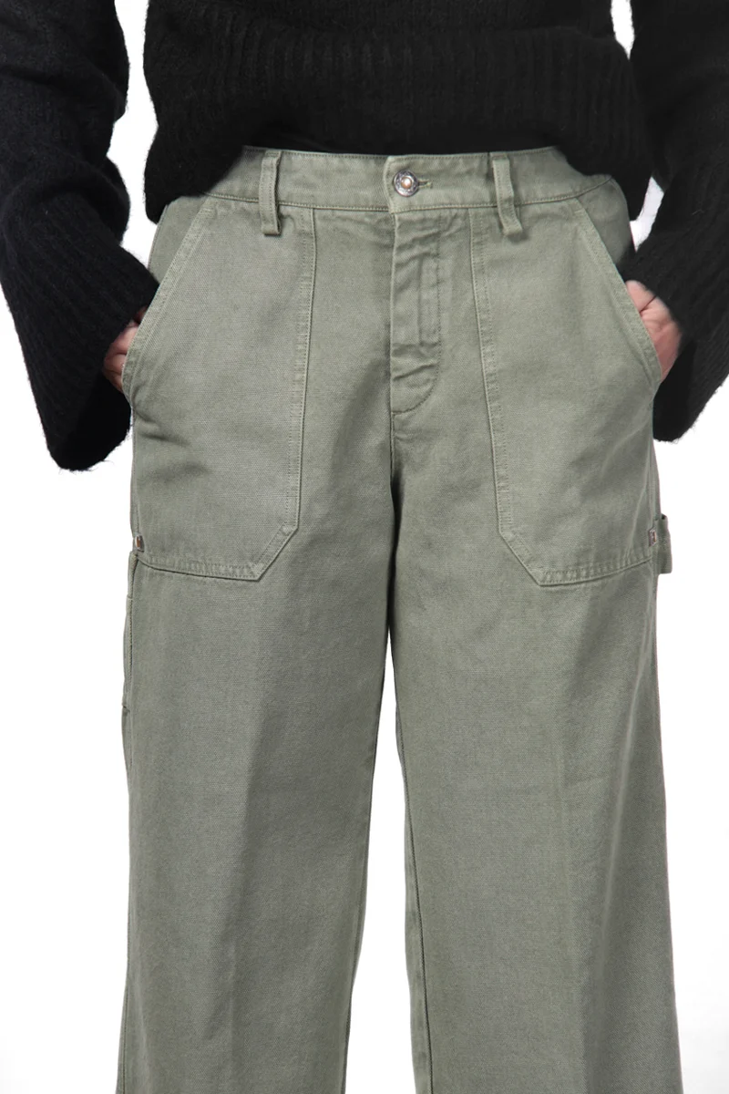 Pantalon Chino Femme Dallas Wide en Canvas Coupe Straight