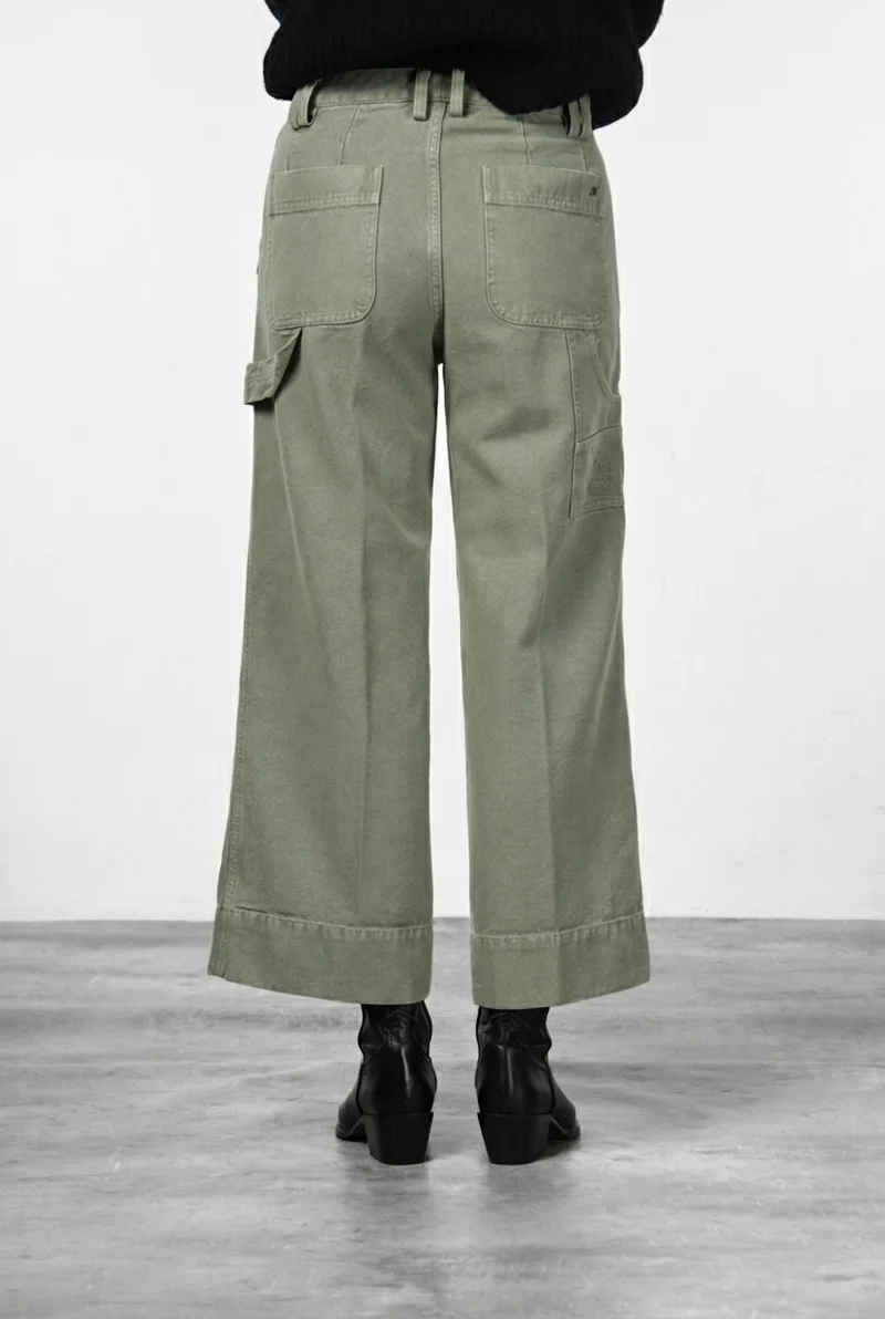Pantalon Chino Femme Dallas Wide en Canvas Coupe Straight