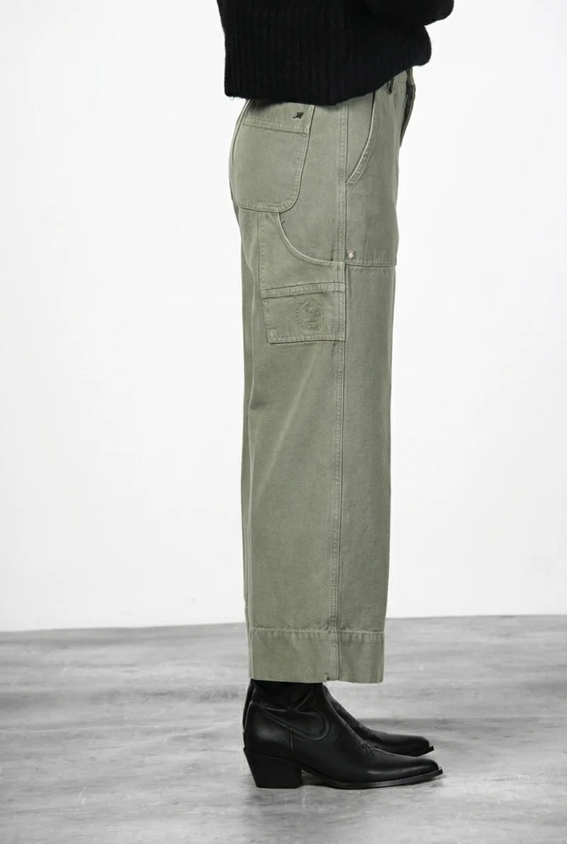 Pantalon Chino Femme Dallas Wide en Canvas Coupe Straight