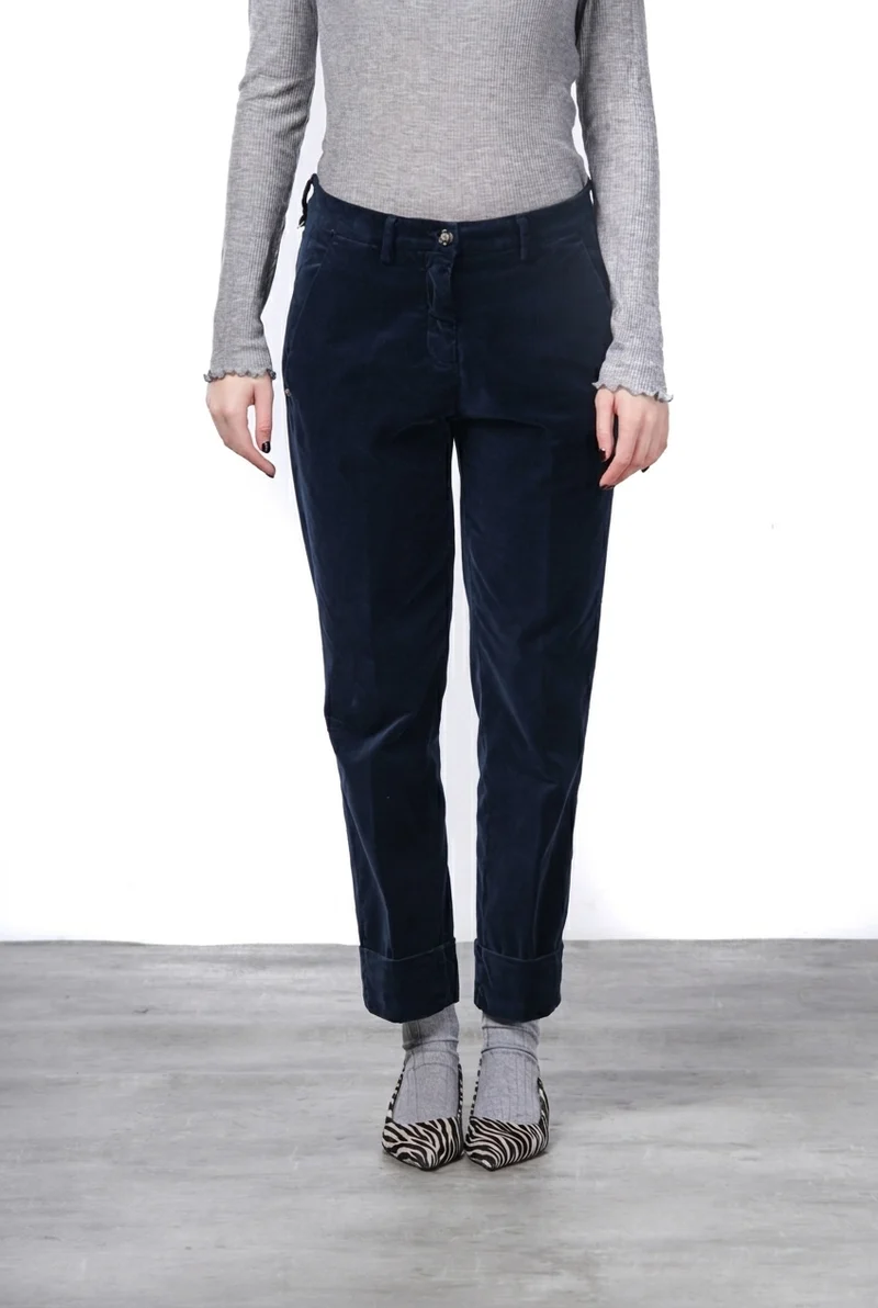New York Carrot pantalon chino femme en velours lisse carrot fit ①