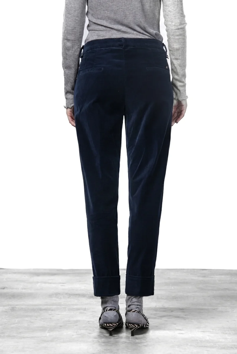 New York Carrot pantalon chino femme en velours lisse carrot fit ①