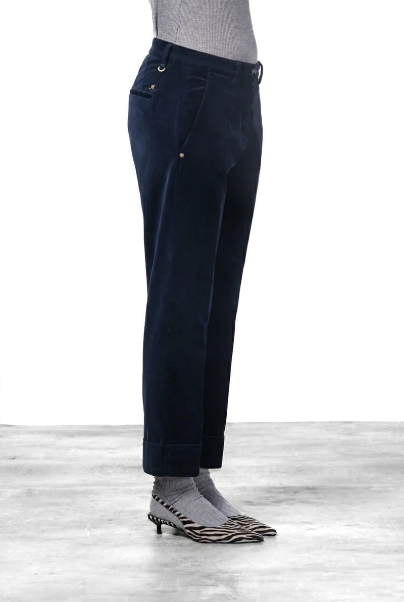 New York Carrot pantalon chino femme en velours lisse carrot fit ①