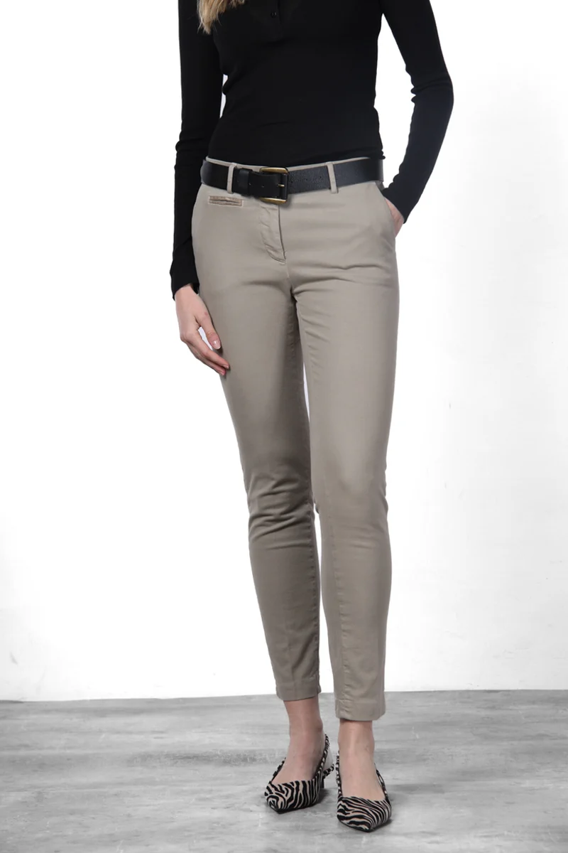 New York Slim pantalon chino femme en satin slim fit ①