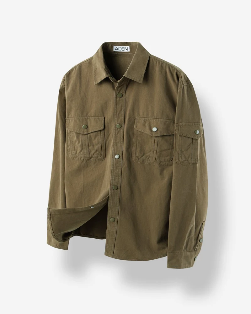 Aden Snap Button Overshirt with Chest Pockets