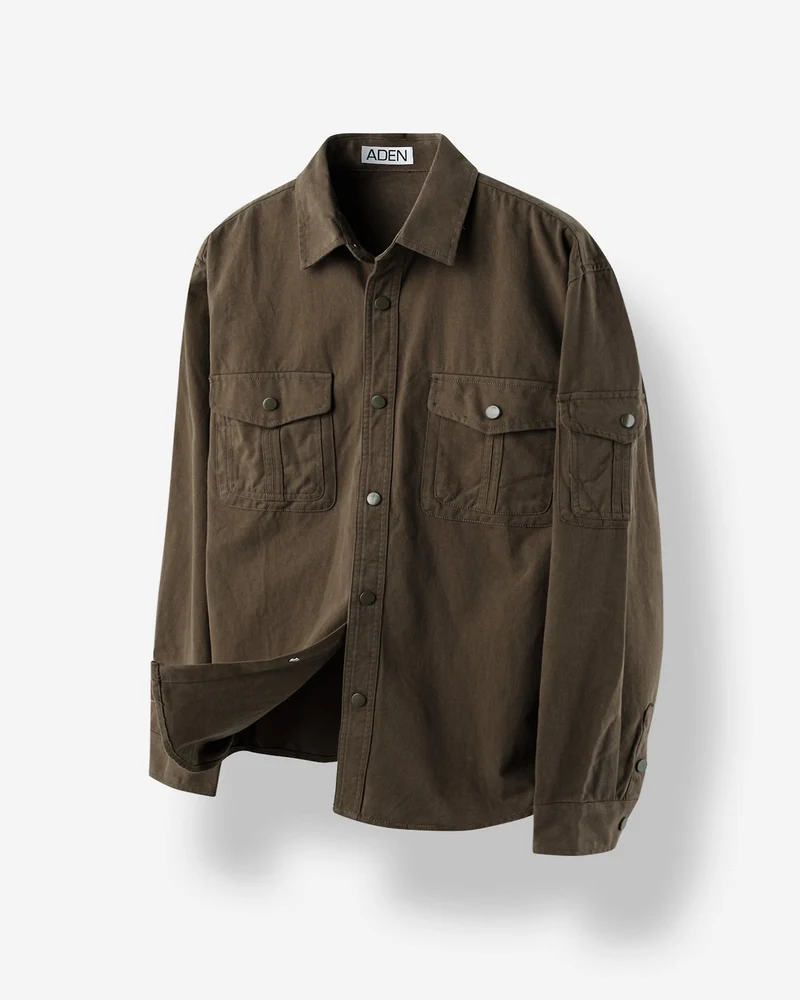 Aden Snap Button Overshirt with Chest Pockets