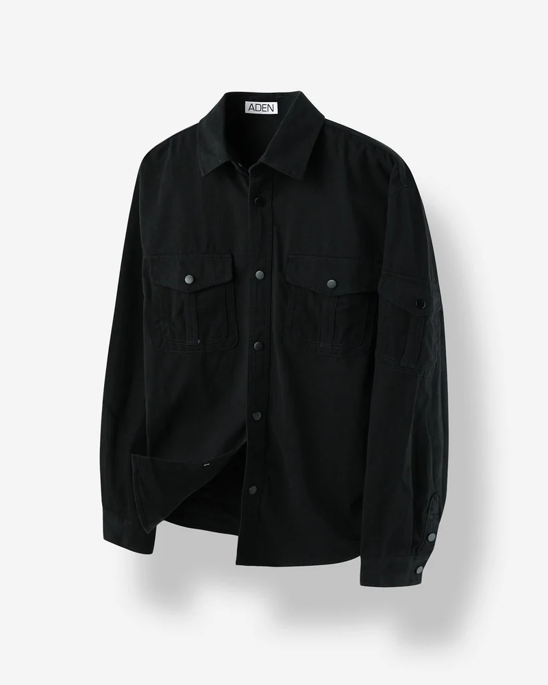 Aden Snap Button Overshirt with Chest Pockets