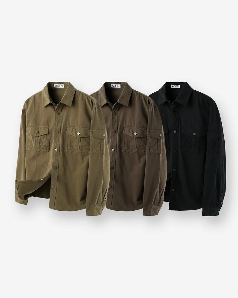 Aden Snap Button Overshirt with Chest Pockets