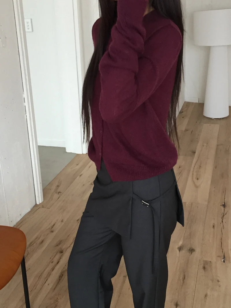 Lovemoment Wide Leg Slacks with Buckle