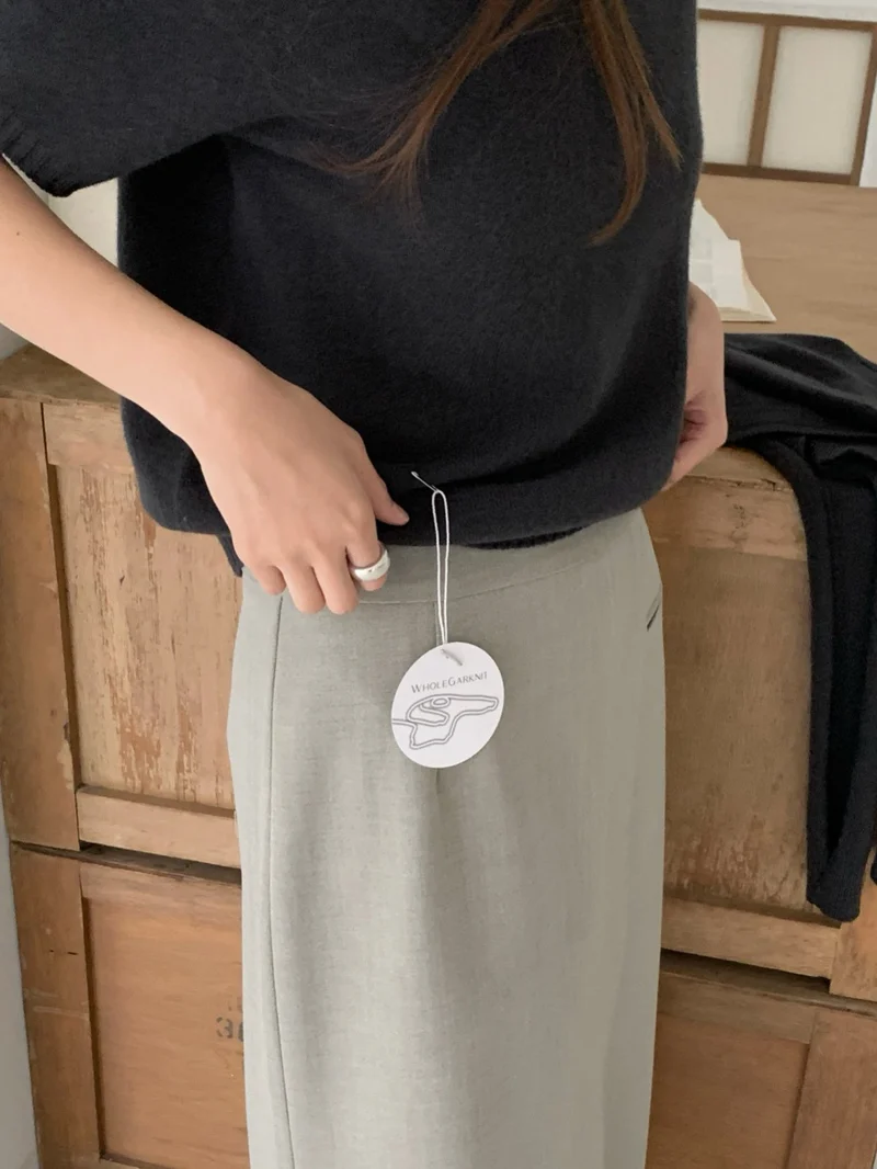 Anstand Crew Neck Short Sleeve Wool Knit Pullover