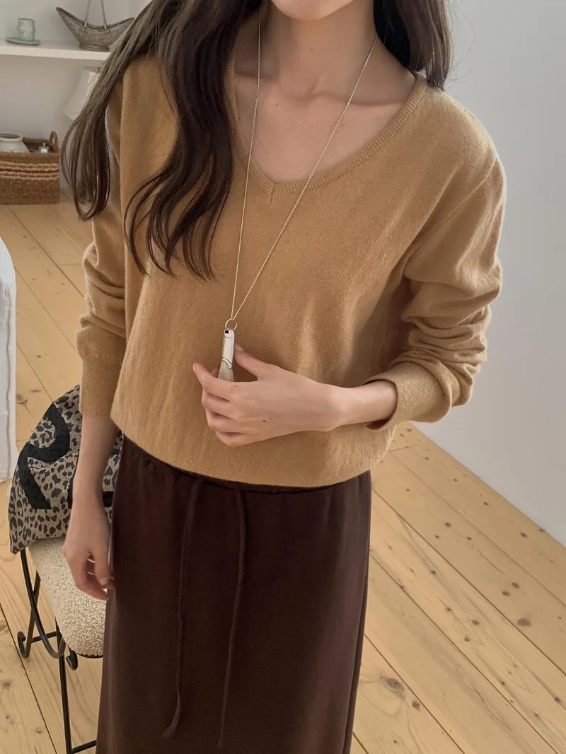 Anstand V-Neck Cashmere Blend Knit Pullover