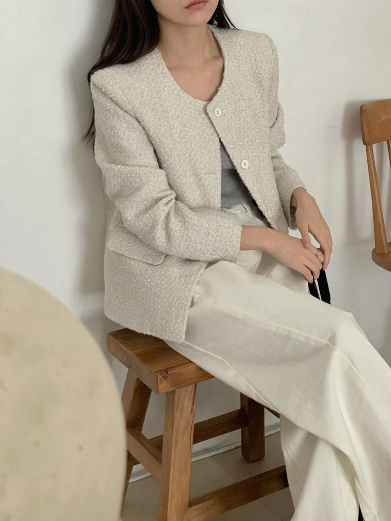 Anstand Tweed Jacket with Flap Pockets