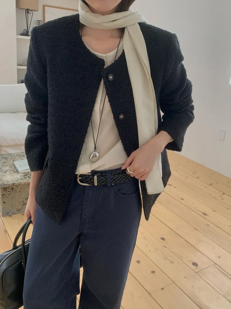 Anstand Tweed Jacket with Flap Pockets