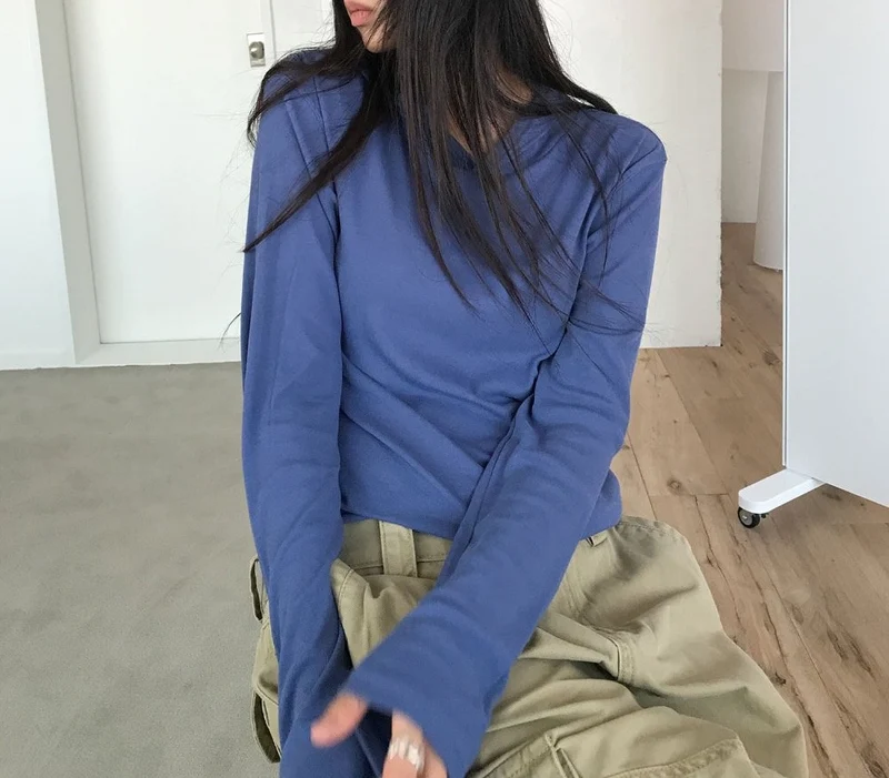 Treean Draped Hood Long Sleeve Cropped Top
