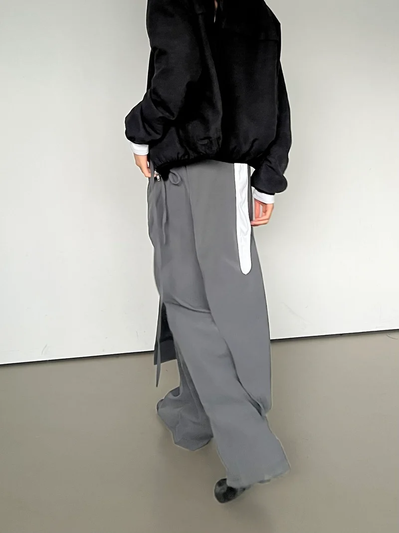Askhaki Wrap Overlay Wide Leg Pants with Side Tie