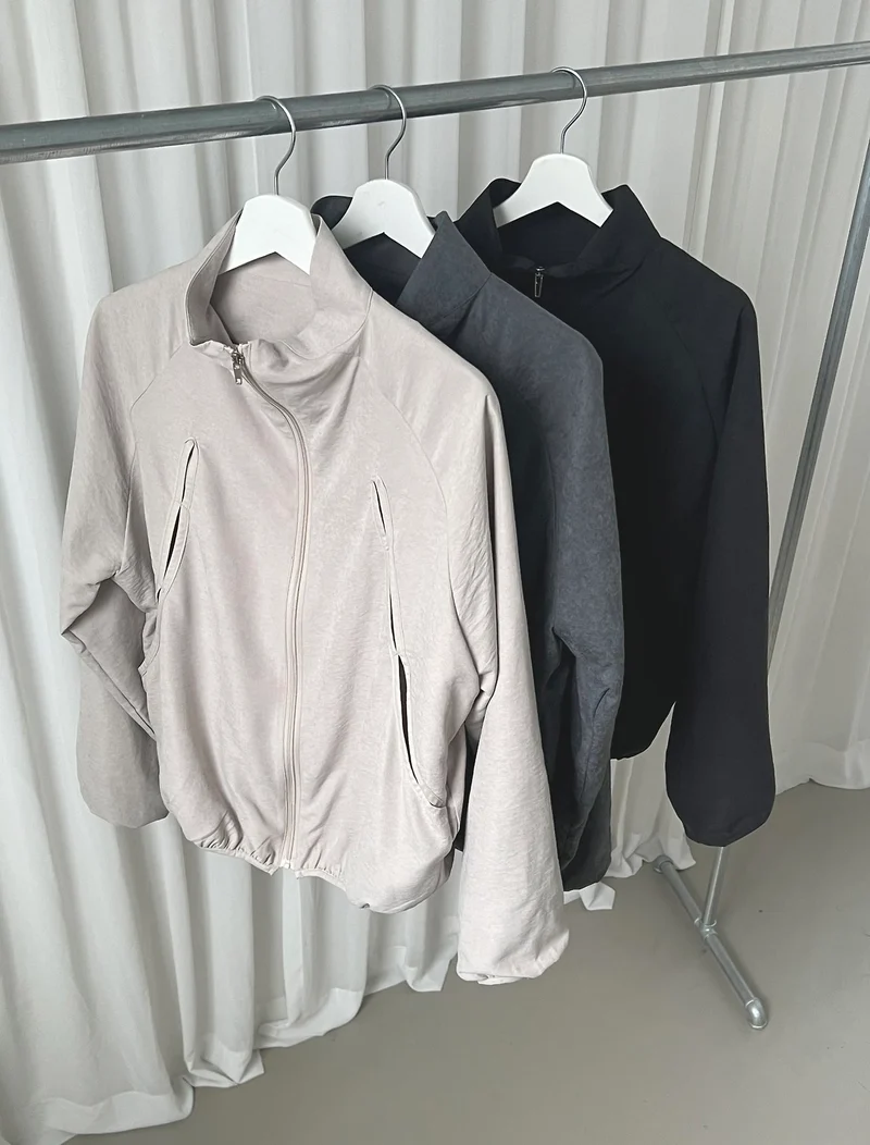Askhaki Stand Collar Full Zip Oversized Blouson Jacket