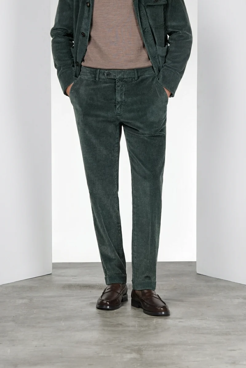 Paris pantalon chino homme en velours à grosses côtes carrot fit
