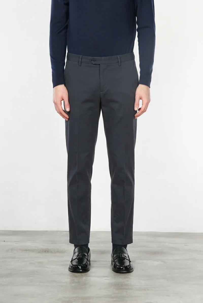 New York pantalon chino homme en gabardine de coton et laine regular fit