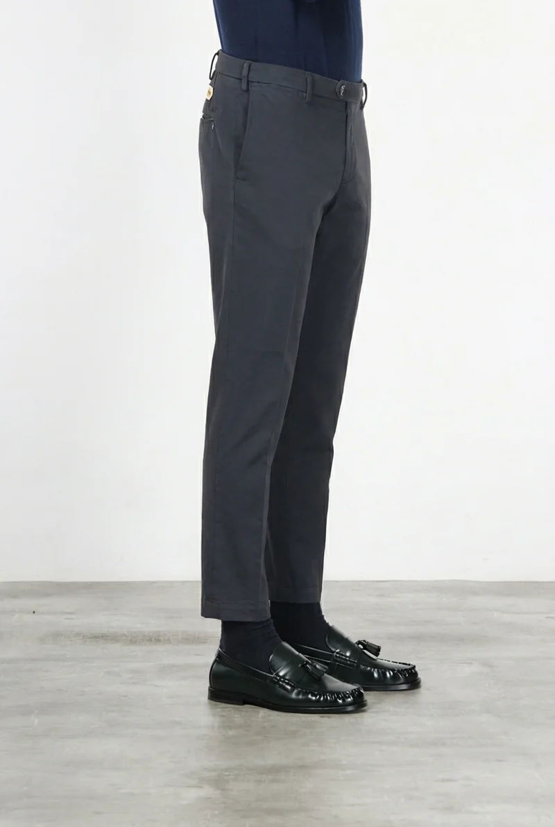 New York pantalon chino homme en gabardine de coton et laine regular fit