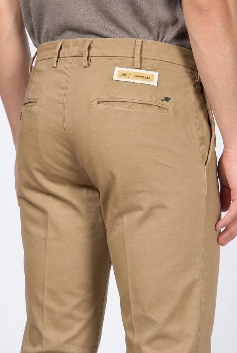 New York pantalon chino homme en gabardine de coton et laine regular fit