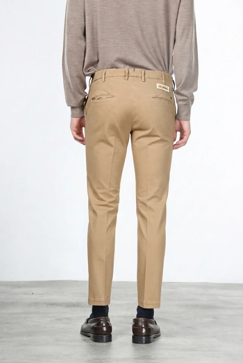 New York pantalon chino homme en gabardine de coton et laine regular fit