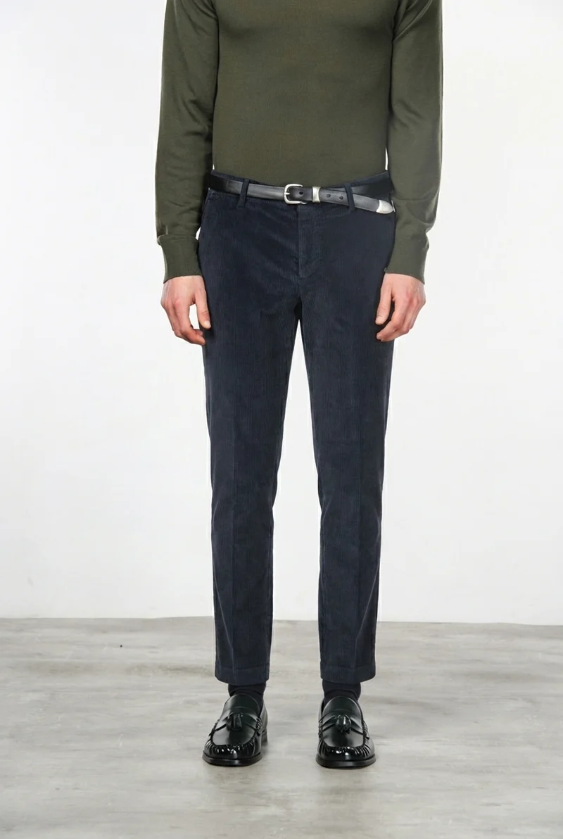 Milano pantalon chino homme en velours côtelé 500 raies, extra slim fit ①