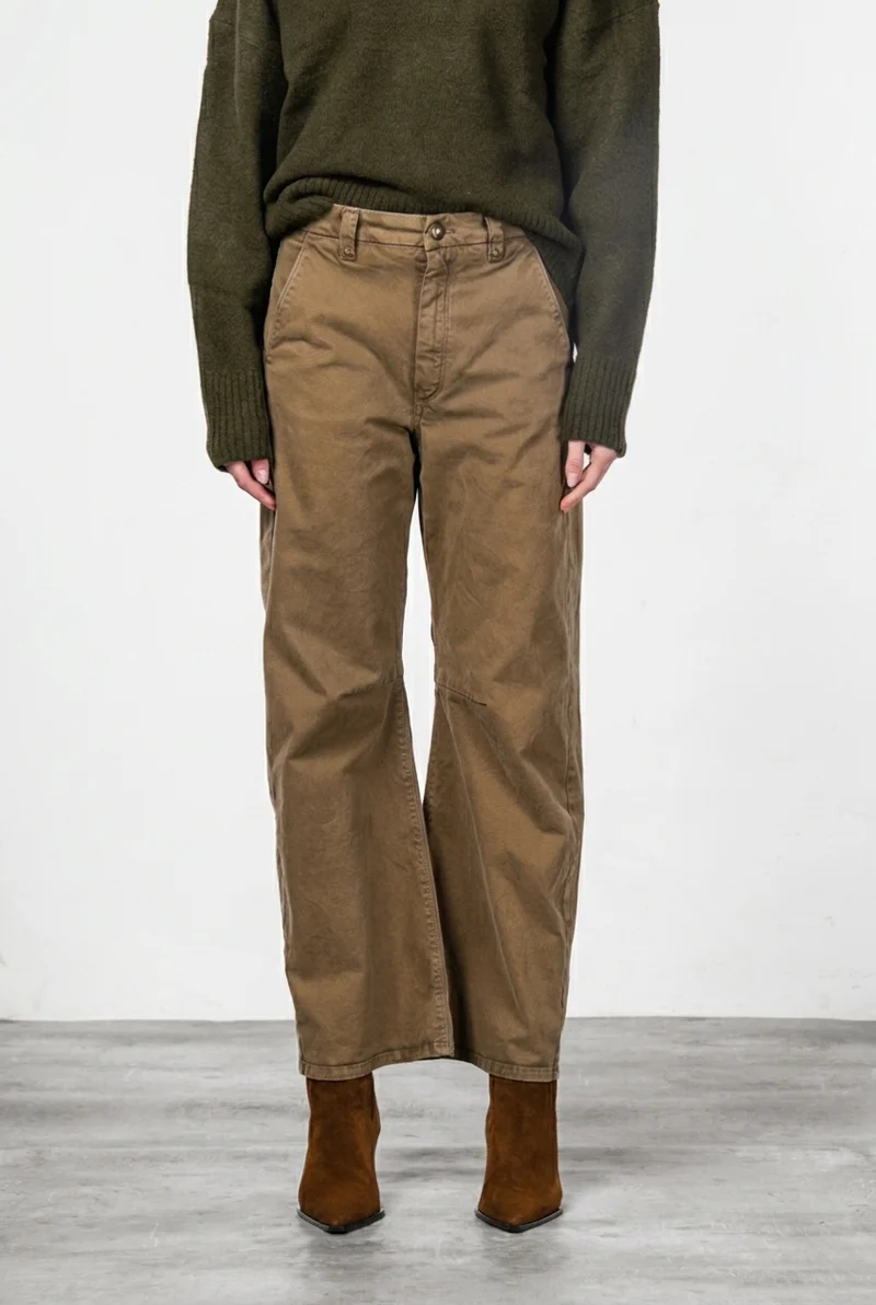 Vivienne City pantalon chino femme en gabardine balloon fit