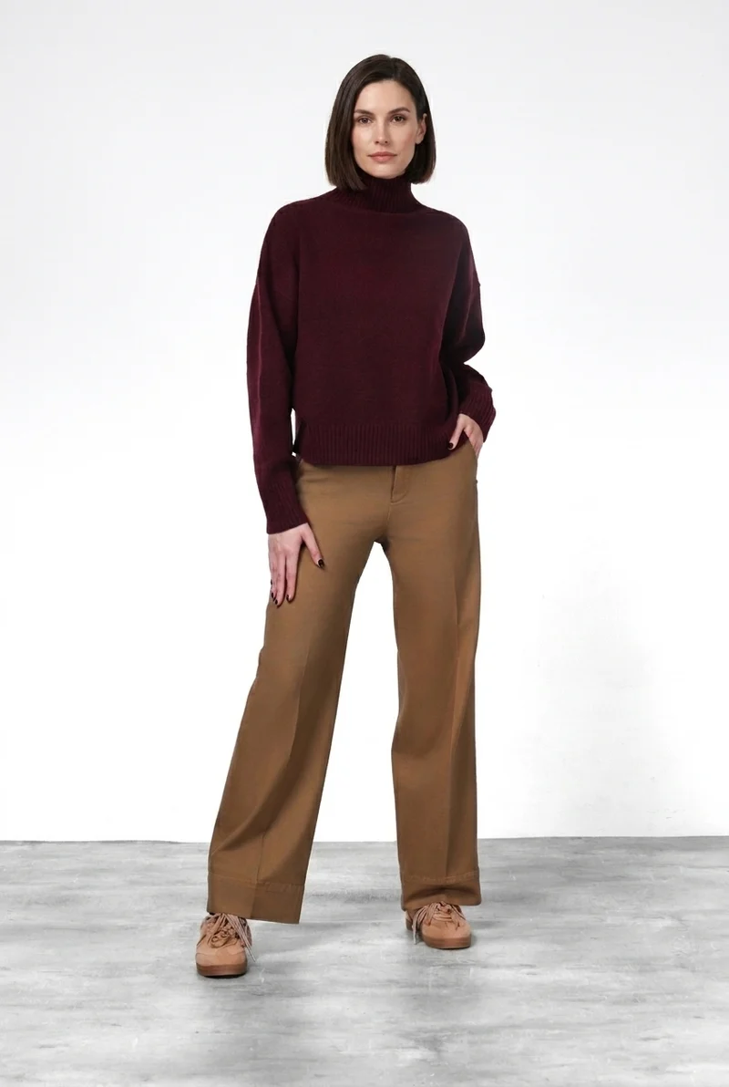 New York Studio pantalon chino femme en satin straight fit