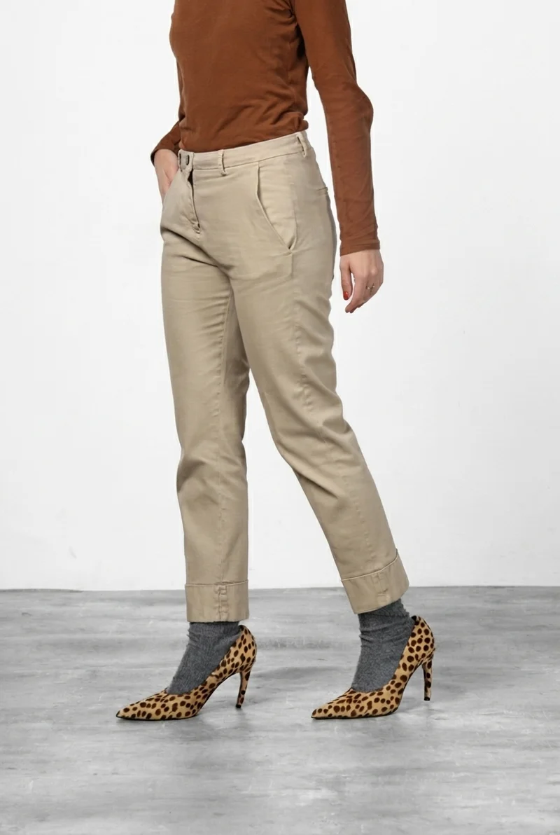 New York Carrot pantalon chino femme en gabardine de coton et laine carrot fit ①