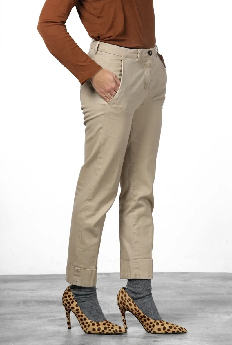New York Carrot pantalon chino femme en gabardine de coton et laine carrot fit ①